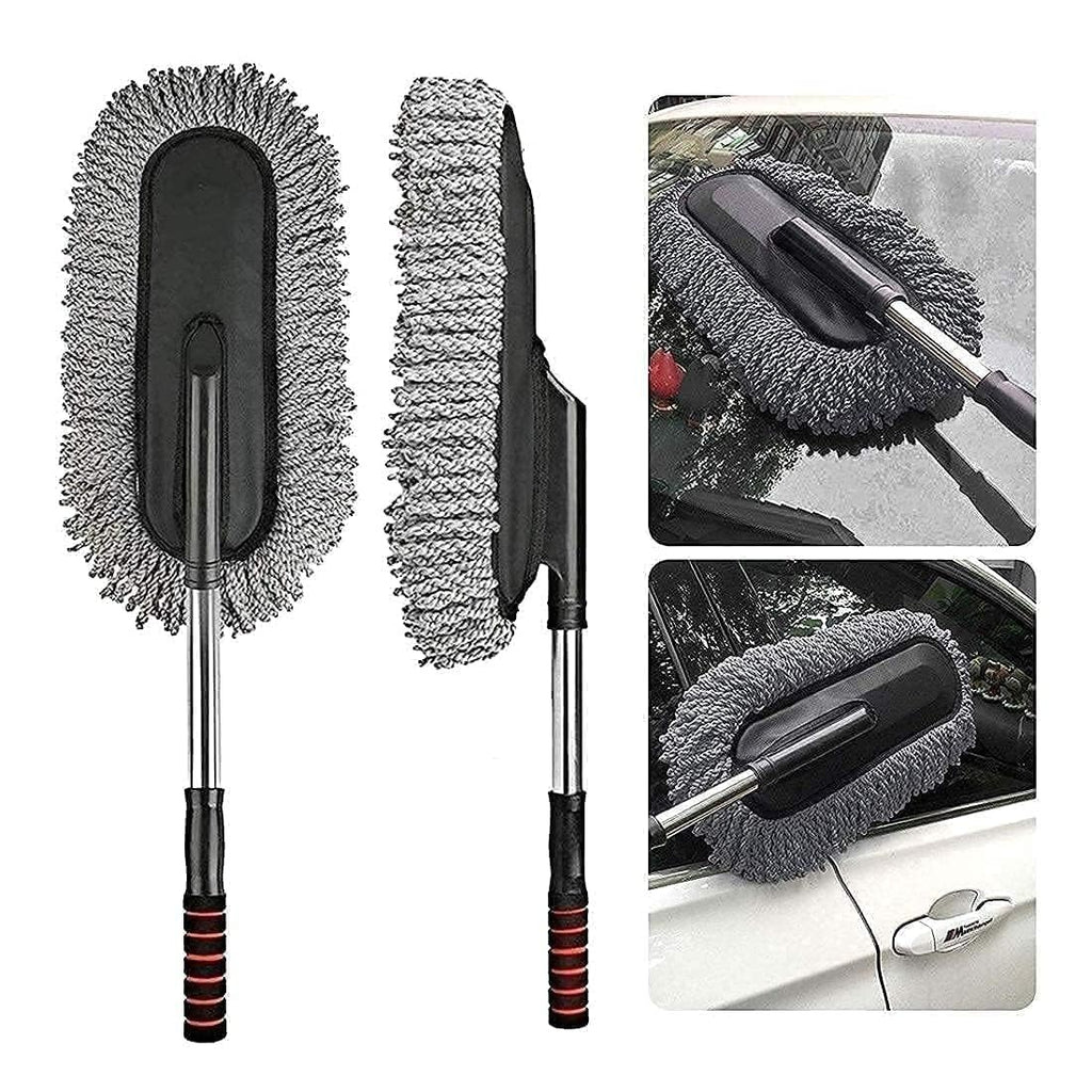 Microfiber Telescoping Car Cleaning Soft Brush Ideal as Mop Duster, Washing Brush with Long Handle, Car Wash Cleaning Brush Duster Dust Wax Mop