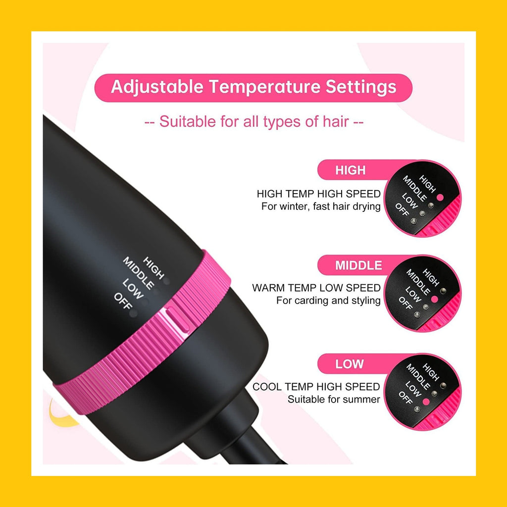 One Step Hair Dryer and Volumizer for Women – 3 in 1 Hair Styler | Hot Air Brush | Blow Dryer Brush | Hair Straightener and Curler | Hair Dryer Brush for Girls | Hair Straightener Comb
