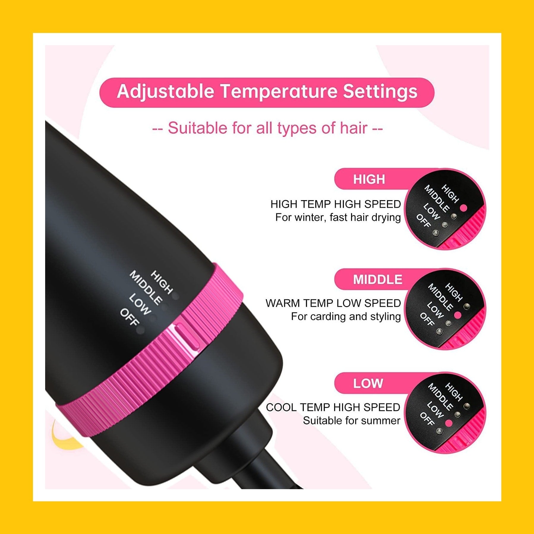 One Step Hair Dryer and Volumizer for Women – 3 in 1 Hair Styler | Hot Air Brush | Blow Dryer Brush | Hair Straightener and Curler | Hair Dryer Brush for Girls | Hair Straightener Comb