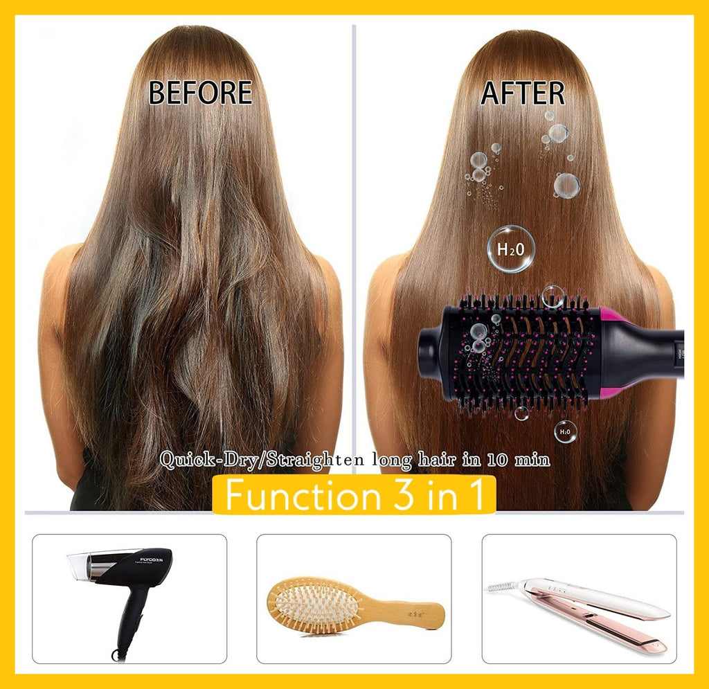 One Step Hair Dryer and Volumizer for Women – 3 in 1 Hair Styler | Hot Air Brush | Blow Dryer Brush | Hair Straightener and Curler | Hair Dryer Brush for Girls | Hair Straightener Comb