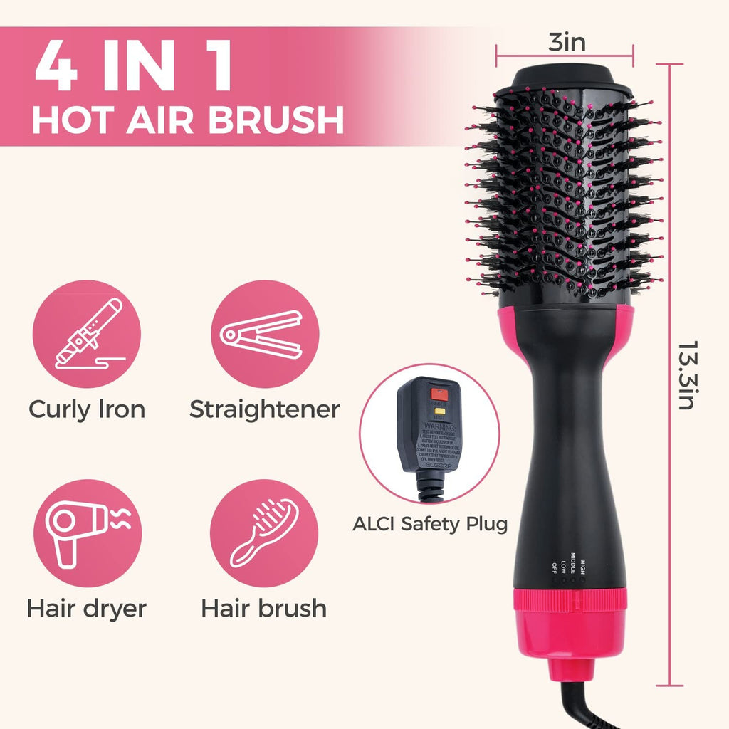One Step Hair Dryer and Volumizer for Women – 3 in 1 Hair Styler | Hot Air Brush | Blow Dryer Brush | Hair Straightener and Curler | Hair Dryer Brush for Girls | Hair Straightener Comb